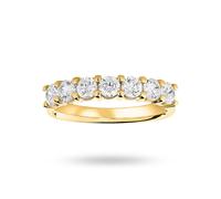 18 Carat Yellow Gold 1.00 Carat Brilliant Cut Under Bezel Half Eternity Ring - Ring Size P