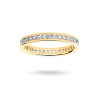 18 Carat Yellow Gold 1.00 Carat Princess Cut Channel Set Full Eternity Ring - Ring Size J