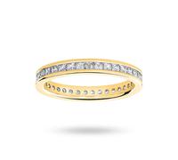 18 Carat Yellow Gold 1.00 Carat Princess Cut Channel Set Full Eternity Ring - Ring Size M