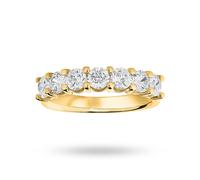 18 Carat Yellow Gold 1.30 Carat Brilliant Cut Under Bezel Half Eternity Ring - Ring Size M