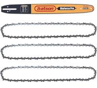 18" Chainsaw Bar and Chain Combo .050" Gauge .3/8" LP Pitch 62 Drive Links | 18 Inch Replacement For CRAFTSMAN CMXGSAMCN4218, CMXGSAMCX4218, S180, S185,SUN JOE SWJ701E (3 Chains+ 1 Bar)