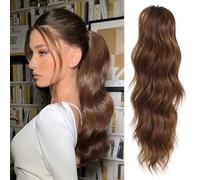 18" Claw Clip in Hair Extensions Long Wavy Ponytail Extension Synthetic Clip in Ponytail Hair Extensions (8/30)