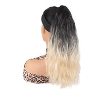 18" Claw Clip On Hair Pony Tail Synthetic Hairpiece,Ponytail Thick Ombre Color Hairs Extensions for Women for Daily Use(PY40-4-WB)