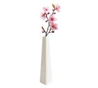 18 cm/7 Inch Tall Triangle Shape Ceramic Bud Vase Conic Single Stem Vase Narrow Necked Flower Vases Floral Centerpiece Modern Table Shelf Home Decor for Wedding Office (White)