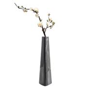 18 cm/7 Inch Tall Triangle Shape Ceramic Bud Vase Conic Single Stem Vase Narrow Necked Flower Vases Floral Centerpiece Modern Table Shelf Home Decor for Wedding Office (Black)