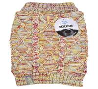 18 CM Sotnos Multi Colour Cable Knit Sweater for Extra small Dogs | Dog Jumper, Cable Knit Design, Multi Colour