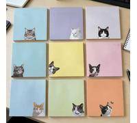 18 Color Kitten Sticky Notes, Student Message Sticky Notes, Cute and Sticky, Stationery, Suitable for Schools and Offices.