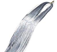 18 Colors Glitter String Extensions, 9inch Shiny Threads Hair Tinsel Kit, Silk Accessories for Women Headdress(Red)(Silver)