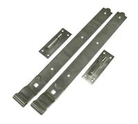 (18" Cranked) Hook and Band Gate Hinges Stainless Steel Pair