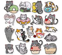 18 Cute Cats Iron-on Patches Set - Sew On Applique Patches for DIY Clothing, Backpacks, Jeans, T-Shirts & Caps