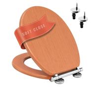 18" Dark Pine Soft Close Toilet Seat with Quick Release, MDF, Oval Universal Fit