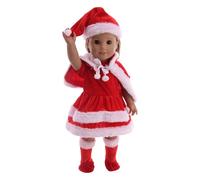 18" Doll Clothes Set - 10+ Outfits for My Life As & American Girl Dolls | Christmas Dresses, Denim & Fleece Vest | Cotton Blend Fashion Accessories