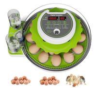 18-Egg Incubator with Automatic Egg Turning & Humidity Control, HD Panoramic View, Built-in Candler for Hatching Chicken, Duck, Quail Eggs Farms, Science Labs, Classroom, Home Use