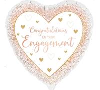 18" Engagement Rose Gold Heart Foil Balloon