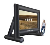 18 Feet Inflatable Projector Screen Outside Blow Up Movie Screen- Includes Inflation Fan, Tie-Downs and Storage Bag- Great for Outdoor Party Backyard Pool Fun