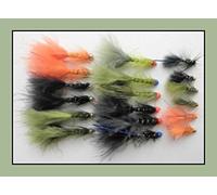 18 Flash Damsel Trout Flies, Mixed Hothead, Goldhead and Mini's