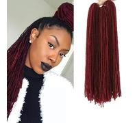 18" Fuax Locs Crochet Hair Thin Soft Faux Locs Micro Dreads Sister Locks Crochet Braids Hair Extensions (99J#, 1packs)