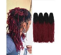 18" Fuax Locs Crochet Hair Thin Soft Faux Locs Micro Dreads Sister Locks Crochet Braids Hair Extensions (T-BUG#, 4packs)