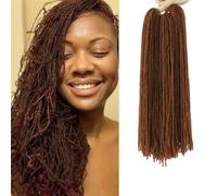 18" Fuax Locs Crochet Hair Thin Soft Faux Locs Micro Dreads Sister Locks Crochet Braids Hair Extensions (30#, 4packs)