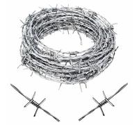 18 Gauge 4 Point Barbed Wire Roll 40ft (200m/656.1ft) Heavy Duty Fencing Crafting and Animal Deterrent Solution for Security and Protection