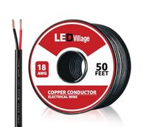 18 Gauge Ledvillage 2 Conductor Electrical Wire 50FT/15M - 18AWG Electrical Wire Stranded PVC Cord Oxygen-Free Copper Cable Low Voltage for LED Strips Lamps Lighting Automotive