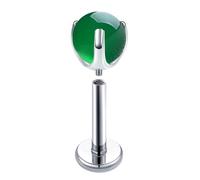 18 Gauge Nose Ring Titanium, 1pcs Internally Threaded Tragus Helix Piercing Jewellery Studs Round with Agate, Silver Green