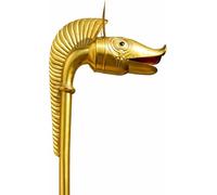 18 Gauge Solid Brass Medieval Celtic Deskford Carnyx Trumpet - Fully Playable 6 Ft Ancient War Horn - Viking Roman Gaelic Musical Instrument - Handcrafted Brass Home Decor & Collector Replica