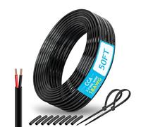 18 Gauge Wire 2 Core Electrical Cable, 16 m / 50 ft 18 AWG PVC CCA Stranded Wire, 12V Low Voltage Flex Cable for Automotive Wiring, Lamp Cable, Ship Cable