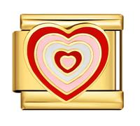 18 Gold I Love You Heart Mother Daughter Family Silver Italian 9mm Link Stainless Steel Bracelet Charm Compatible With Nomination