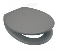 18" Grey Wooden Toilet Seat Bathroom With Fittings Easy Clean Heavy Duty