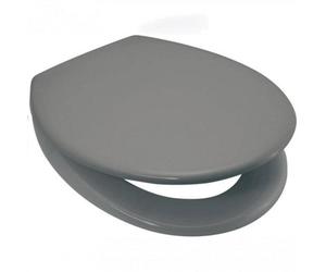 18" Grey Wooden Toilet Seat Bathroom With Fittings Easy Clean Heavy Duty