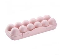 18-Grid Lightweight Egg Storage Box - Stackable Plastic Egg Protector Case Having Crush-Resistant Slot Tray for Camping Picnics Outdoor Employment - Pp Composition 30 X 15 X 6.5 Cm(12 Grid Pink)