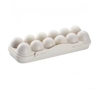 18 Grid Portable Egg Storage Box Plastic Egg Protector Case Tray Container for Organized Egg Transport on Travel, Picnics, and Outdoor Adventures (12 Grid Beige)