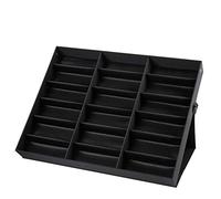 18 Grids Display Stand for Sunglasses Glasses Storage Box Sturdy and Foldable Protective Cover Jewelry Organizer Eyewear Display Stand for Eyewear Collectors Or Home Use