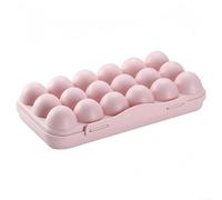 18 Grids Portable Egg Storage Box Plastic Egg Protector Case with Secure Slots for Safe Transport and Organized Storage on Camping, Hiking, and Outdoor Activities (18 Grid Pink)