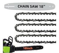 18" Guide Bar & 18" Replacement Chains, 62 Drive Links, 3/8" LP Pitch, 50" Gauge, 18" Replacement Chains Compatible with Husqvarna, Echo, Poulan