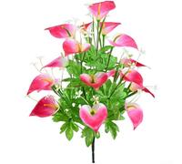18 Head Calla Lily Artificial Bouquet Made from Silk Material Suitable for Repeated Use in Various Decor Environments (Pink)