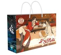 18 Heaven Official's Blessings Lucky Bag Decor | Anime Figure Acrylic Stand, Stickers, Cards, Bracelet, Curriculum, Poster, Badges, Bookmark | Heaven Official Blessings Merch Box Set (Brown-2)