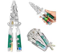 18 in 1 Foldable Ｗire Stripper, 2 Pcs Multifunction Wire Stripper & Crimper Tool for Automotive or Outdoor Engineering Projects