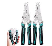 18 In 1 Foldable Ｗire Stripper Crimper, Folding Wire Stripping Tool, Multifunctional Wire Strippers Electrical，Electric Cable Stripper, Cable Cutters with Plier, Crimper, Twister, Splitting, 2pcs