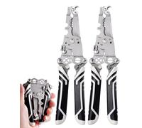 18 In 1 Foldable Ｗire Stripper Crimper, Multifunctional Folding Wire Stripping Tool, Wire Strippers Electrical，Electric Cable Stripper, Cable Cutters with Plier, Crimper, Twister, Splitting, 2pcs