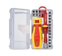 18 in 1 for vde Screwdriver Bit Set 1000V Insulated for Electricians - for Phillips for torx Slotted Bits with Magnetic Holder Heavy Duty Case