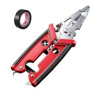 18 In 1 Multifunctional Wire Stripper Vanadium Steel Electrician Pliers With Replaceable Blades For Cutting Crimping And Stripping Tasks 6.3 Inch(with tape)