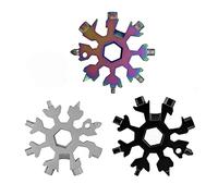 18 in 1 Snowflake Multitool, Novelty idea Gift Men & Women Excellent Bike Stocking Filler Stainless Steel Gadgets Spanner Screwdriver Bottle Opener for Outdoor Camping Travel (3Colors)