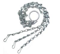(18 inch, 3) Replacement Spare Easy Fit Silver Chain for Garden Hanging Basket - 14 - 18 inch