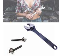 18" inch/450mm Monkey Wrench Adjustable Spanner 52MM Large Opening Nut Repair Tool