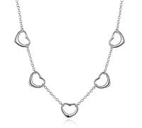 18 Inch 5 Heart Pendant Link Chain Necklace For Woman Wedding Jewelry Gift