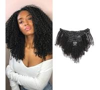 18 Inch 8A Remi Human Hair Clip in Extensions 8Pcs/Set Afro Kinky Curly Double Wefts For Black Women Natural Color 120 Grams/Set