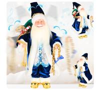 18 Inch Animated Dancing Santa Figurine with Music - Singing 6 Christmas Songs, Plush Collectible Decoration with Shaking Head and Hands, Santa Statue Indoor Decor for Coat, Under The Christmas Tree