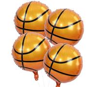 18 Inch Basketball Balloons Decor, 4PCS Orange and Black Basketball Foil Balloon for Party Decorations, Mylar Sport Balloons for Boys Men Sports Theme basketball Birthday Party Decorations Supplies